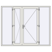 Double leaf with two side panels