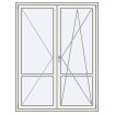 Double leaf with transom