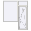 Single leaf with fanlight and a window on the left side