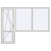 Single leaf with a double leaf window on the right side
