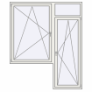 Single leaf with fanlight and a window on the left side