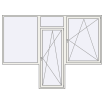 Single leaf with fanlight and windows on both sides