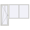 Single leaf with a double leaf window on the right side