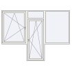 Single leaf with fanlight and windows on both sides