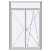 Double leaf with fanlight