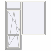 Single leaf with fanlight, impost and a window on the right side